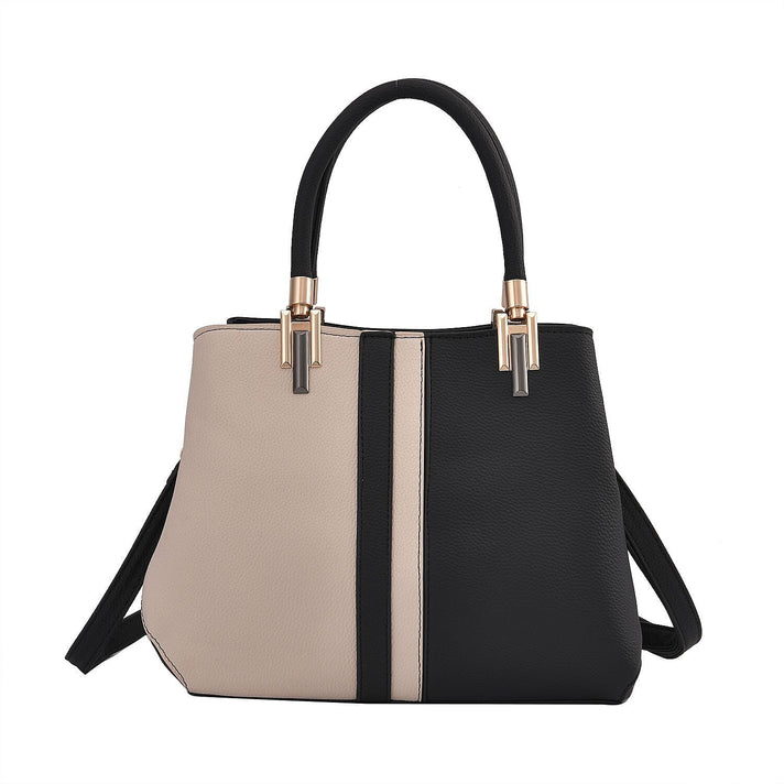 Designer Closeout Deal - Full Grain Handbag with Detachable Long Strap and Cushioned Handles - Black 7230793 1