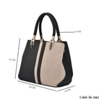 Designer Closeout- Full Grain Handbag with Detachable Long Strap & Cushioned Handles - Black