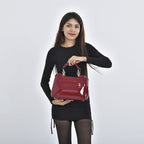 Closeout Deal - Designer Inspired Sequin Hand Embroidered Handbag - Burgundy