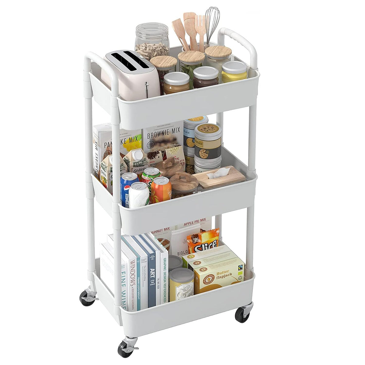 Home Trolley - 3 Tier with Wheels - Kitchen, Bathroom, Bedroom 7858470 0
