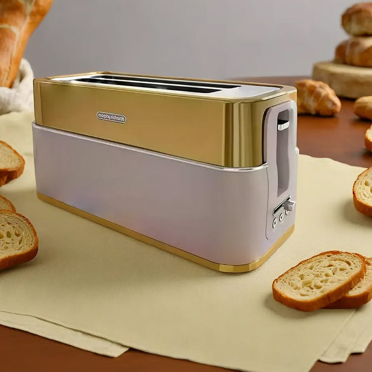 Morphy Richards: Signature 4 Slice Toaster with Removable Crumb Tray - Gold 7724381 1