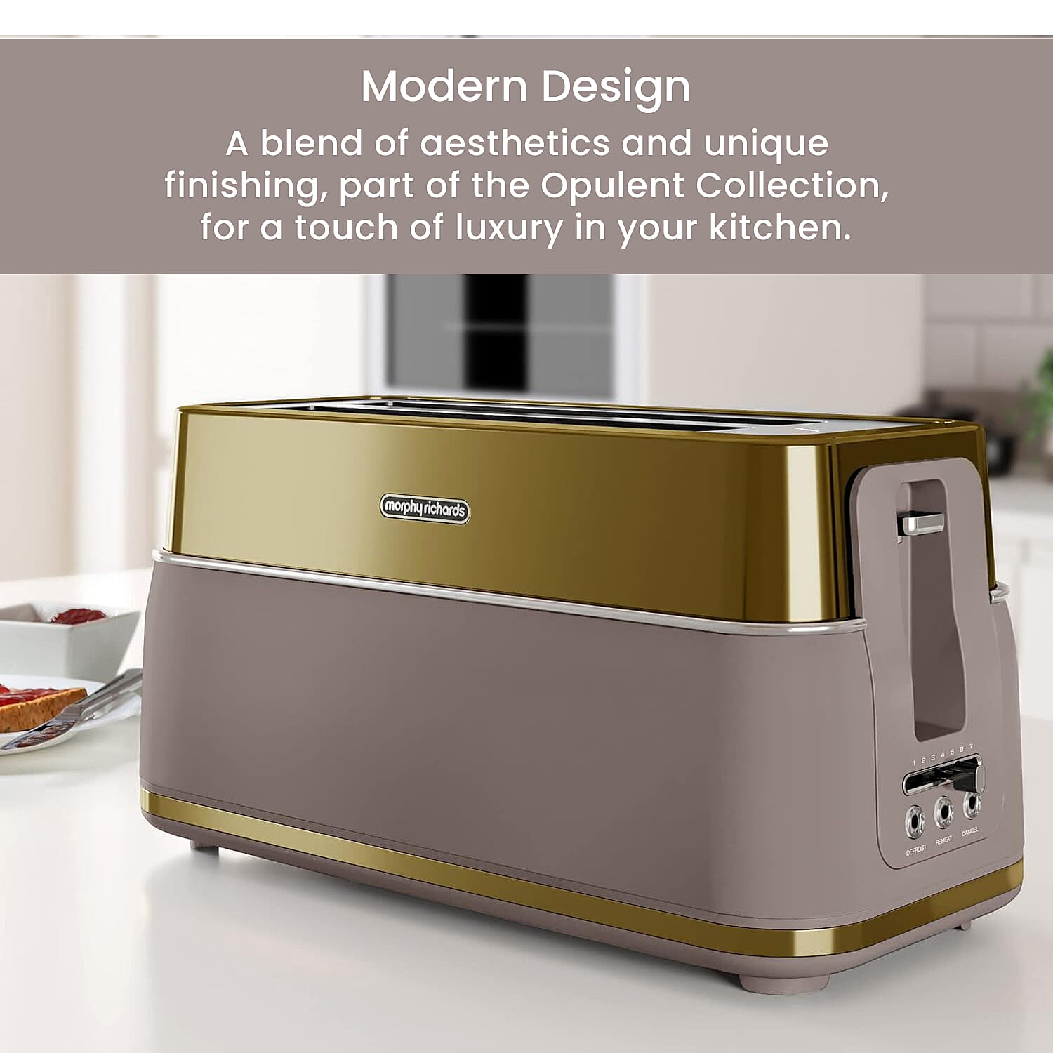 Morphy Richards: Signature 4 Slice Toaster with Removable Crumb Tray - Gold 7724381 3