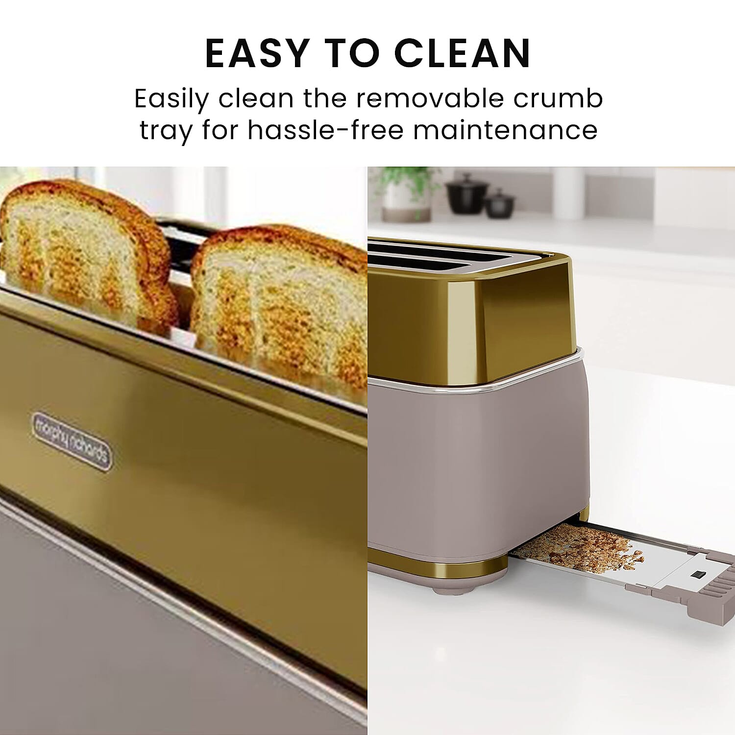 Morphy Richards: Signature 4 Slice Toaster with Removable Crumb Tray - Gold 7724381 5