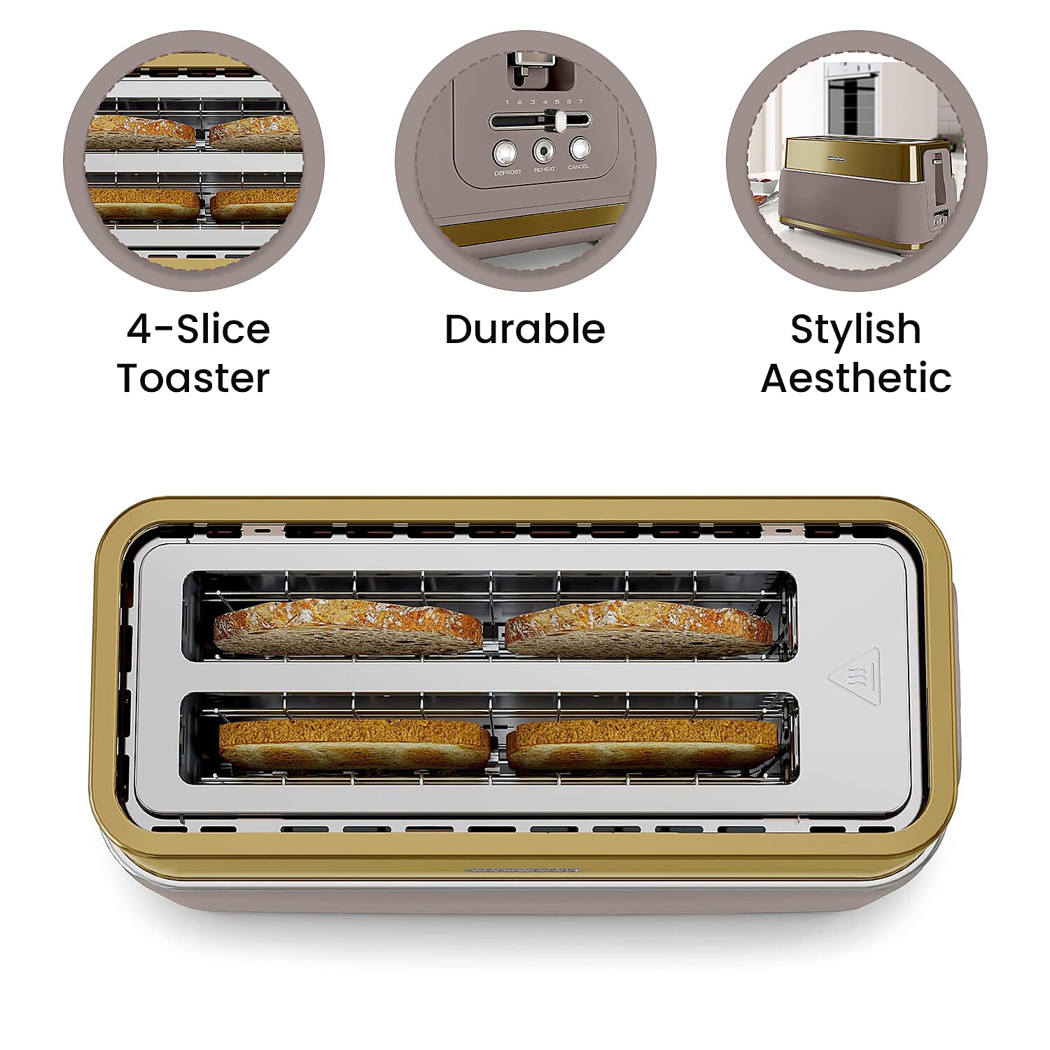 Morphy Richards: Signature 4 Slice Toaster with Removable Crumb Tray - Gold 7724381 6