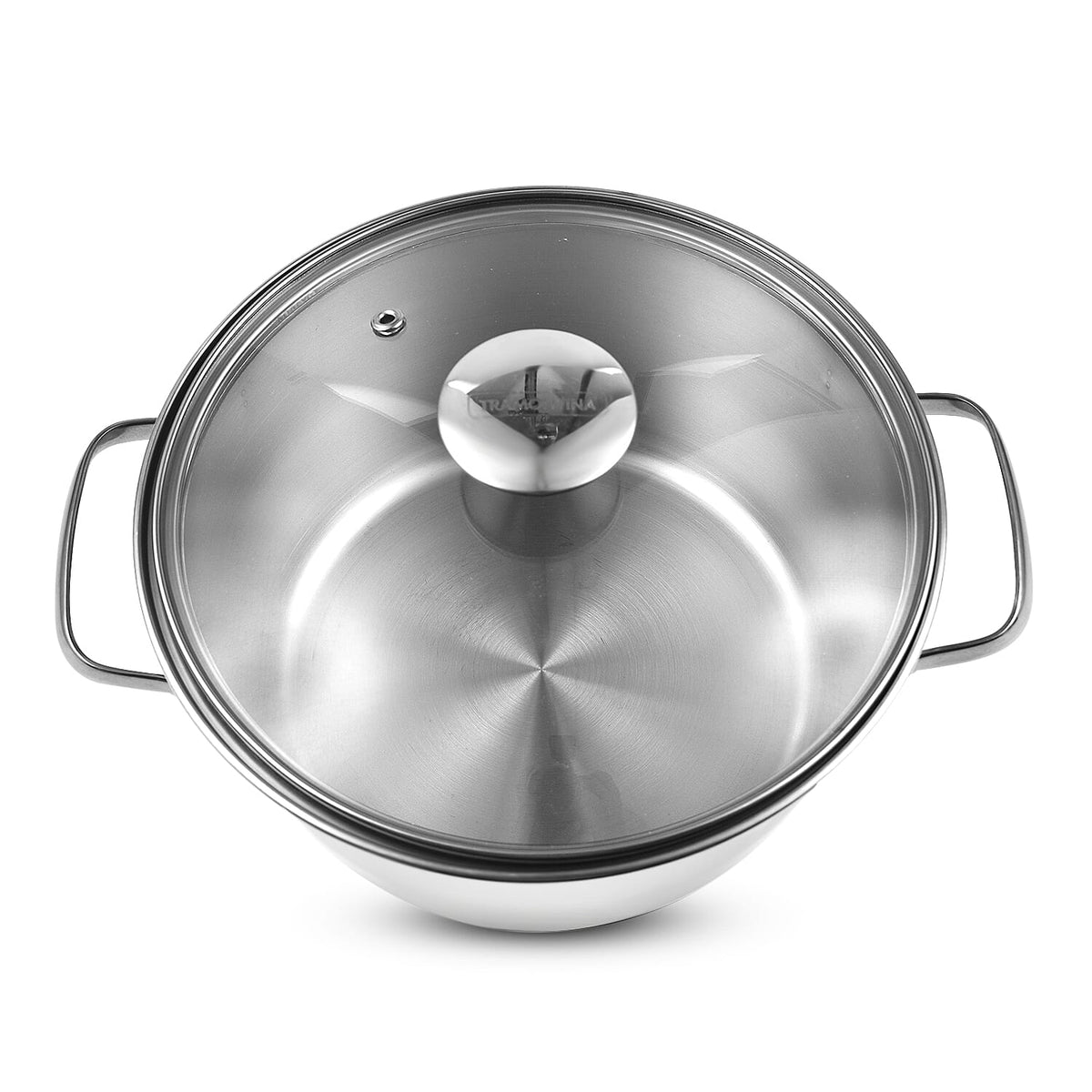 Tramontina Cookware Set - 2 Casserole Pots 20 &amp; 24cm And Saucepan 16cm - Triple Layer Base - All Hob types - Silver 7614747 1