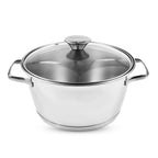 Tramontina Cookware Set - 2 Casserole Pots 20 - 24cm And Saucepan 16cm - Triple Layer Base - All Hob types - Silver