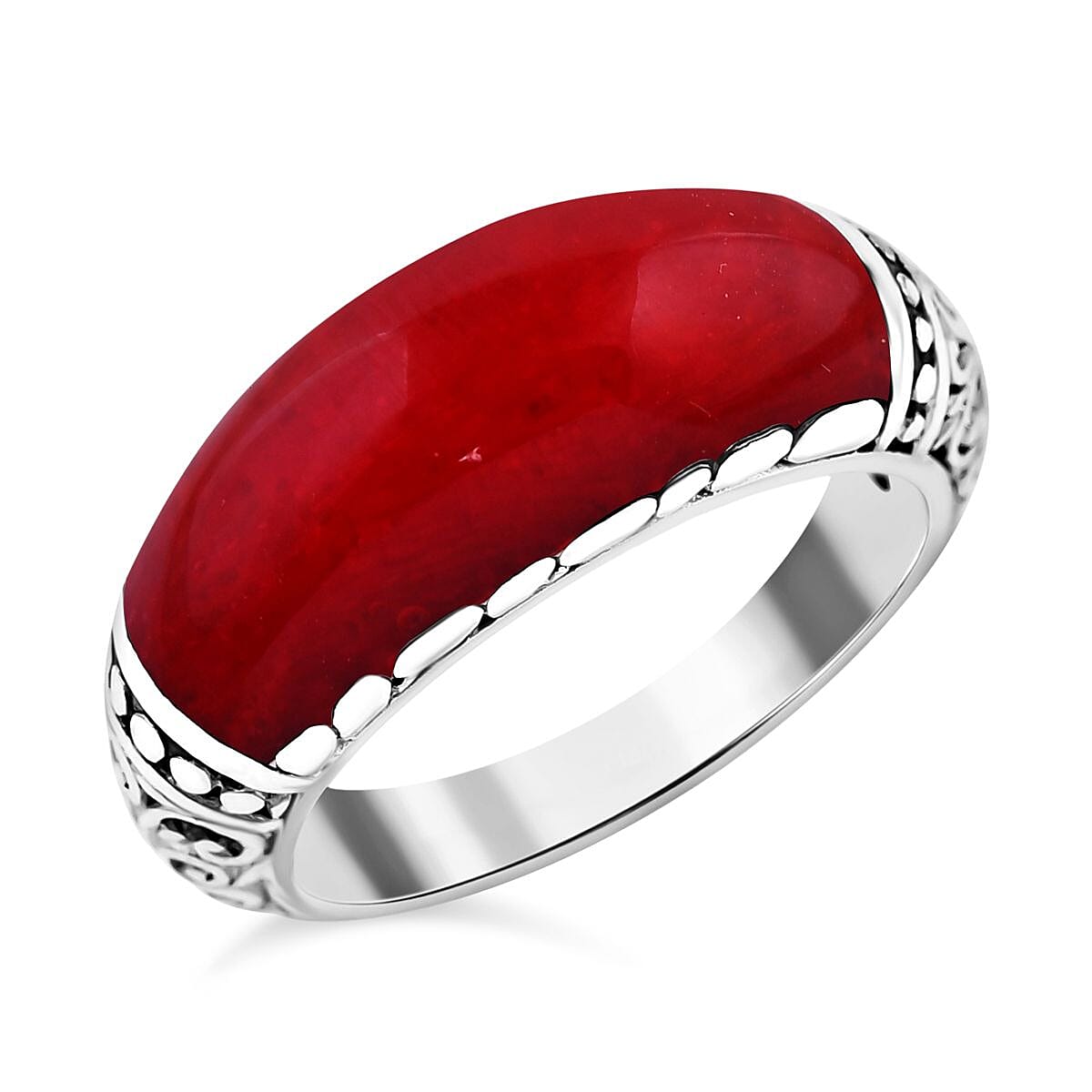 Coral  Ring in Sterling Silver, Silver Wt. 5.2 Gms  0.010  Ct. 7768517 0