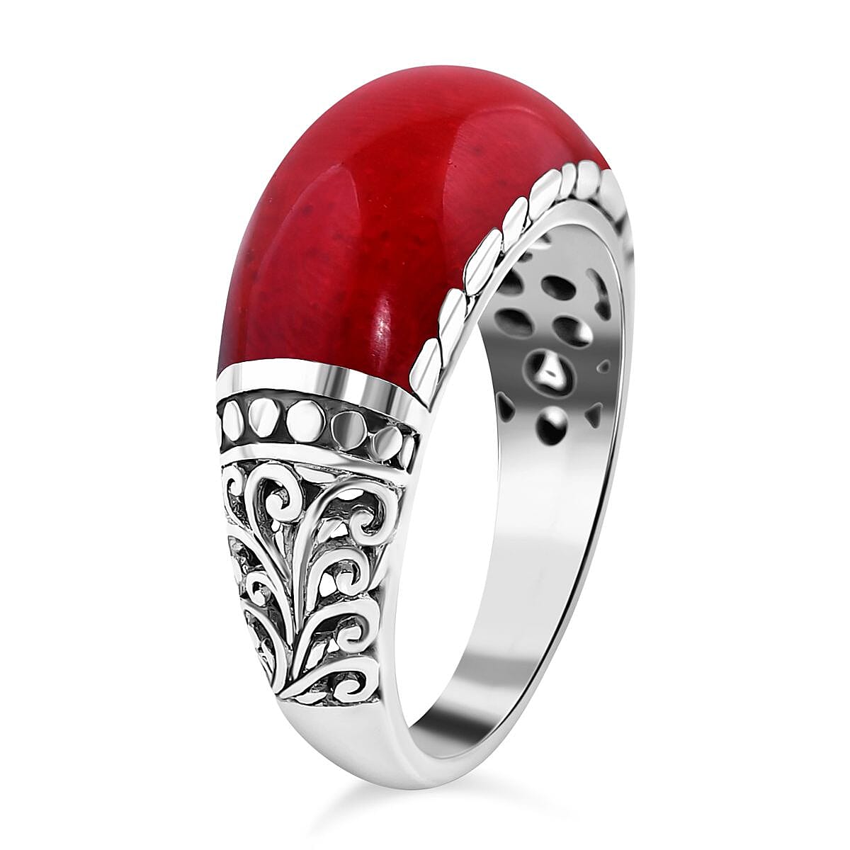 Coral  Ring in Sterling Silver, Silver Wt. 5.2 Gms  0.010  Ct. 7768517 3