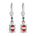 Coral  Solitaire Lever Back Earring in Platinum Overlay Sterling Silver 1.112  Ct.