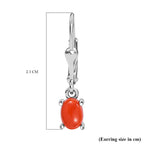 Coral  Solitaire Lever Back Earring in Platinum Overlay Sterling Silver 1.112  Ct.