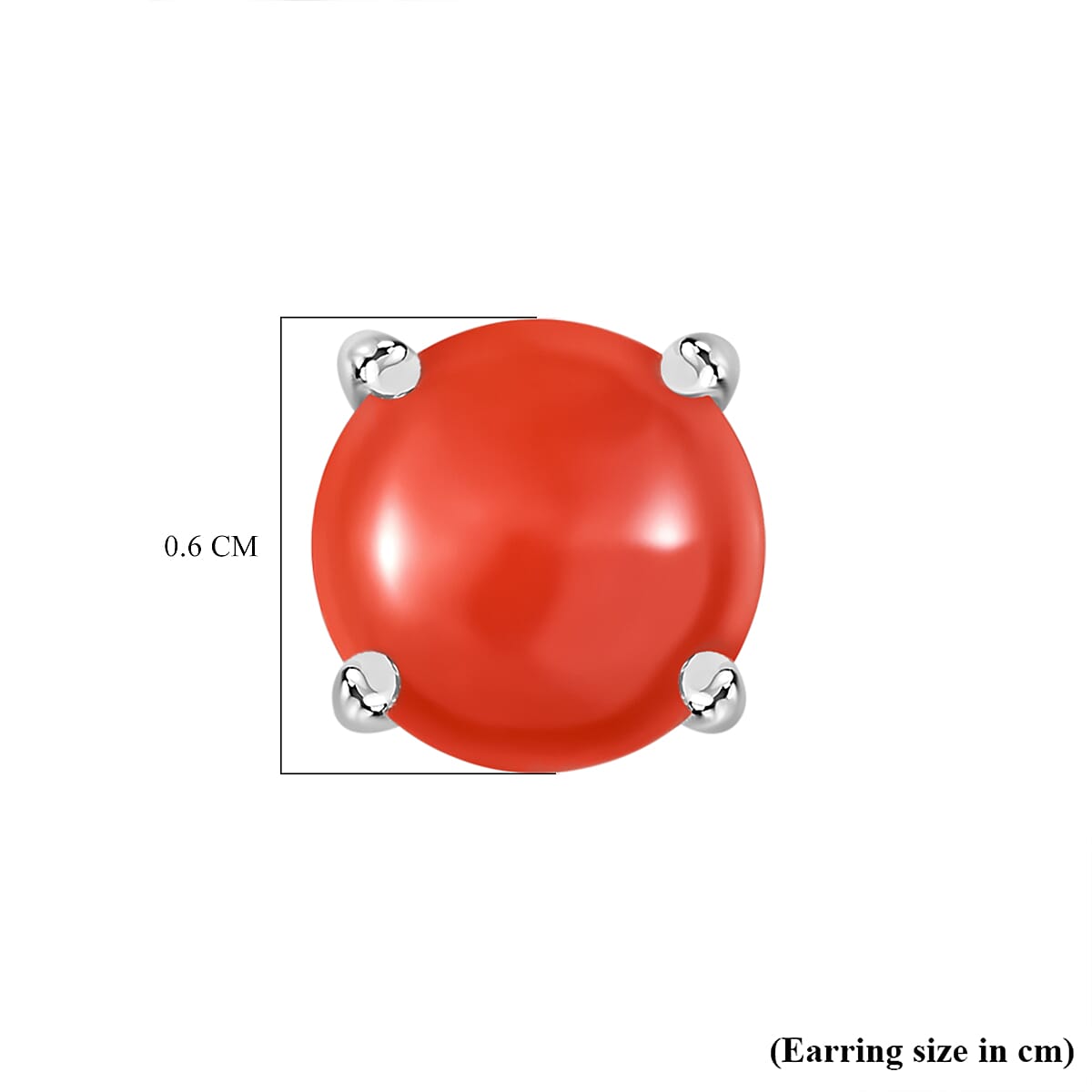 D'Joy Coral Solitaire Stud Push Post Earring in Platinum Overlay Sterling Silver 1.20 Ct. 8151358 5
