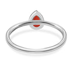 Natural Coral Sterling Silver Ring