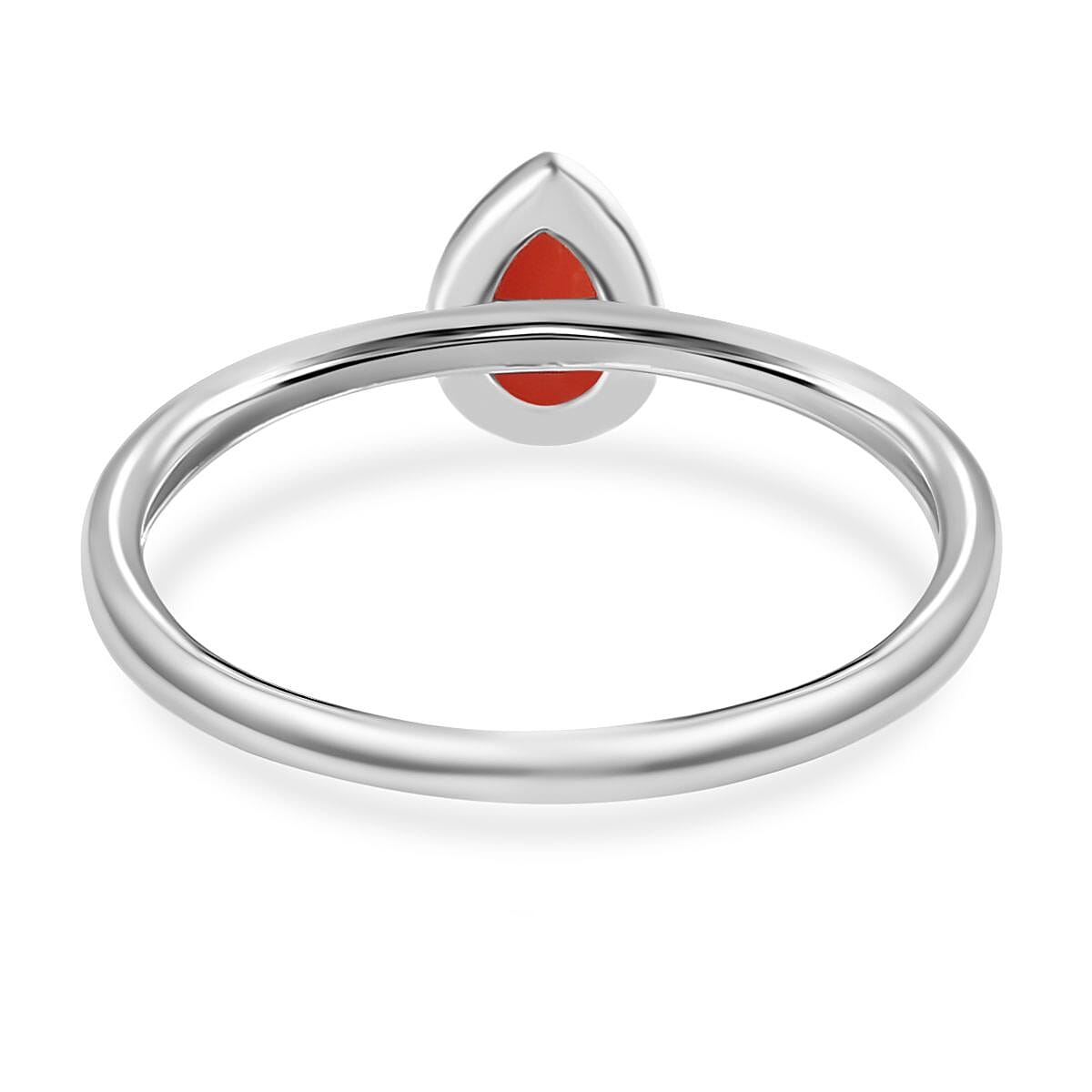 Coral Solitaire Stackable Ring in Sterling Silver 7847709 4