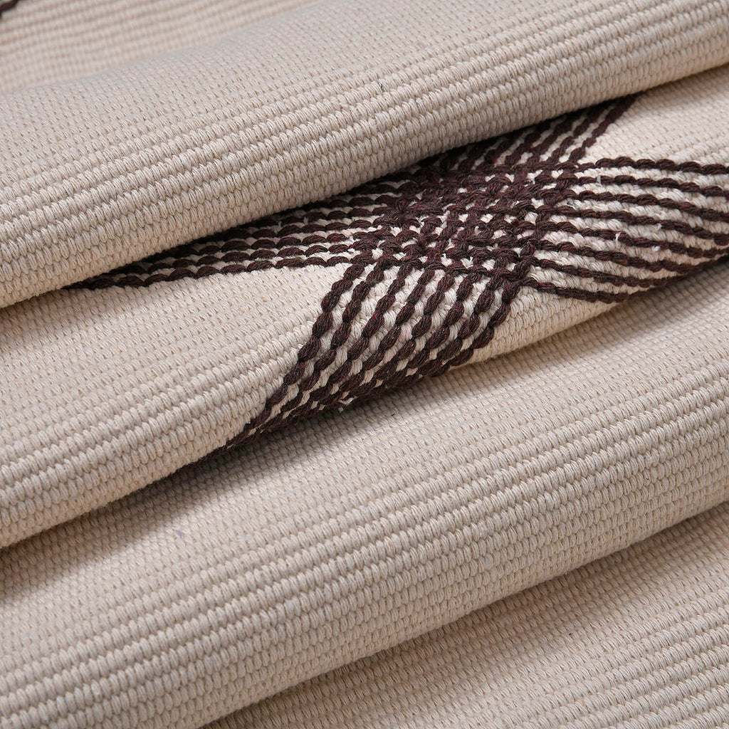 Today Surprising Deal of the Month - Rugs with Tassel Multipurpose Carpet (Size 175x116 Cm) -  Beige - Green