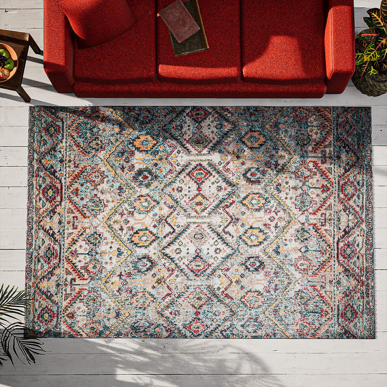 Hand Made Digital Cotton Printed Rug(Size: 120x180 CM) Colour - Grey 7211168 2