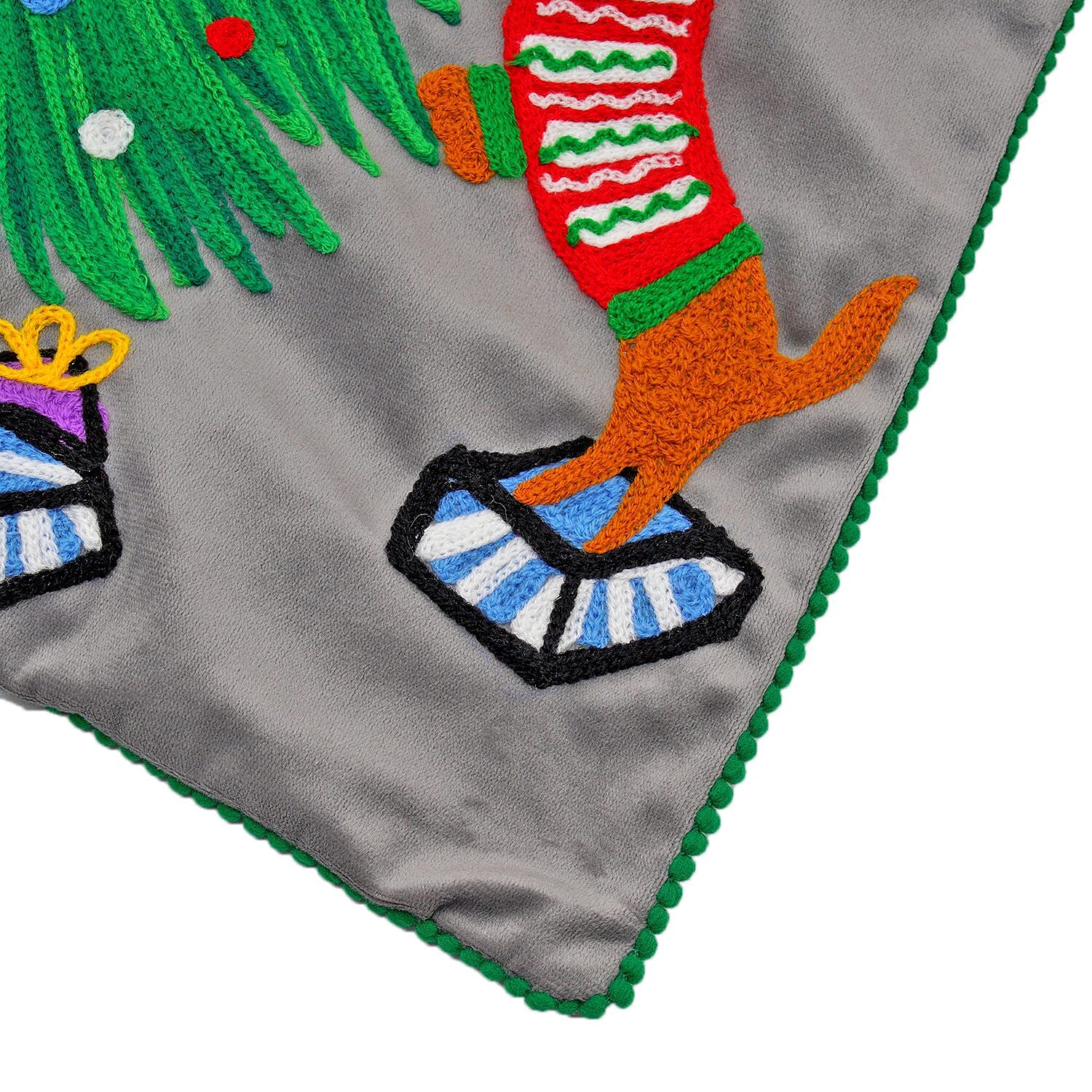Cotton Christmas Tree-Dogs Embroidered Cushion Cover (Size 45 Cm) - Dark Grey 8962103 6
