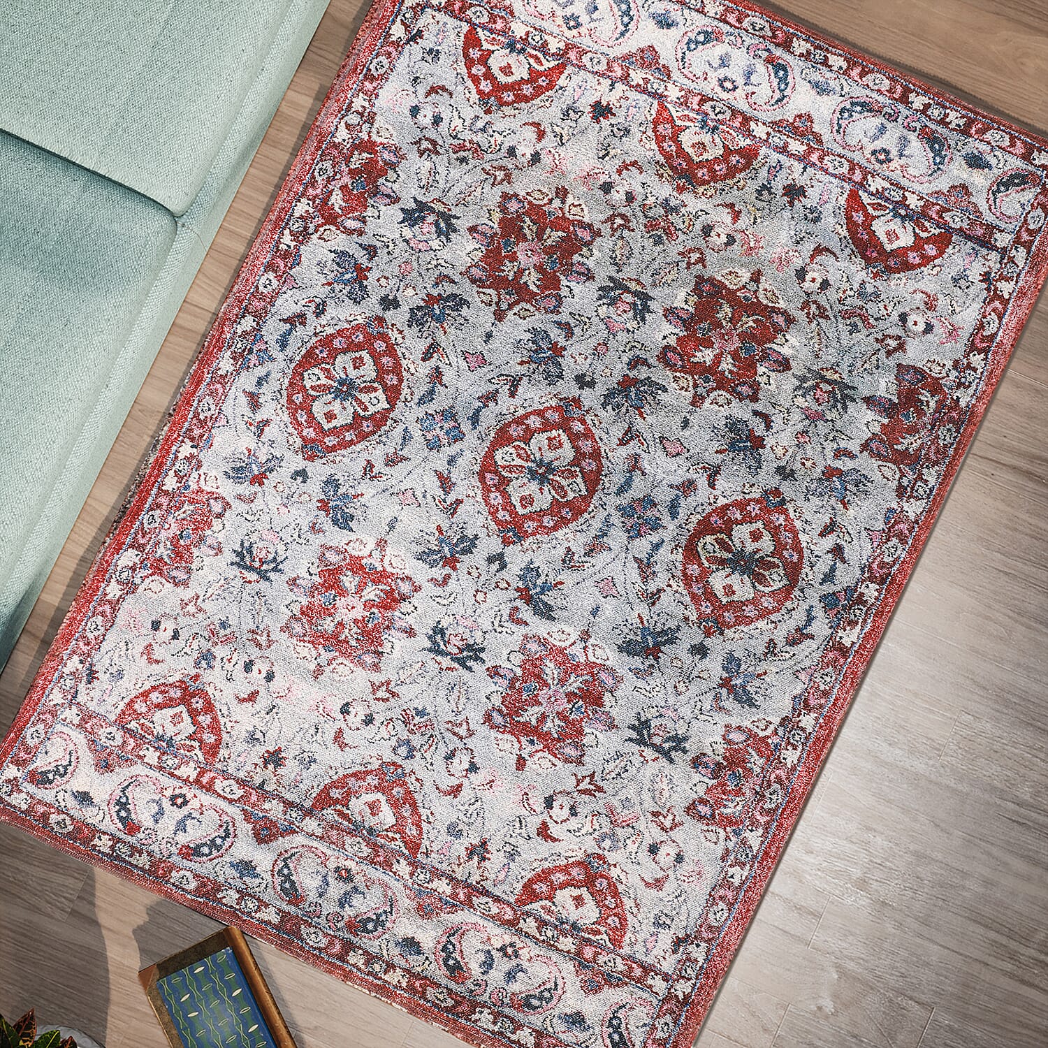 Hand Made 100% Cotton Rug (Size 180x120 cm) - Red &amp; White 7211130 2