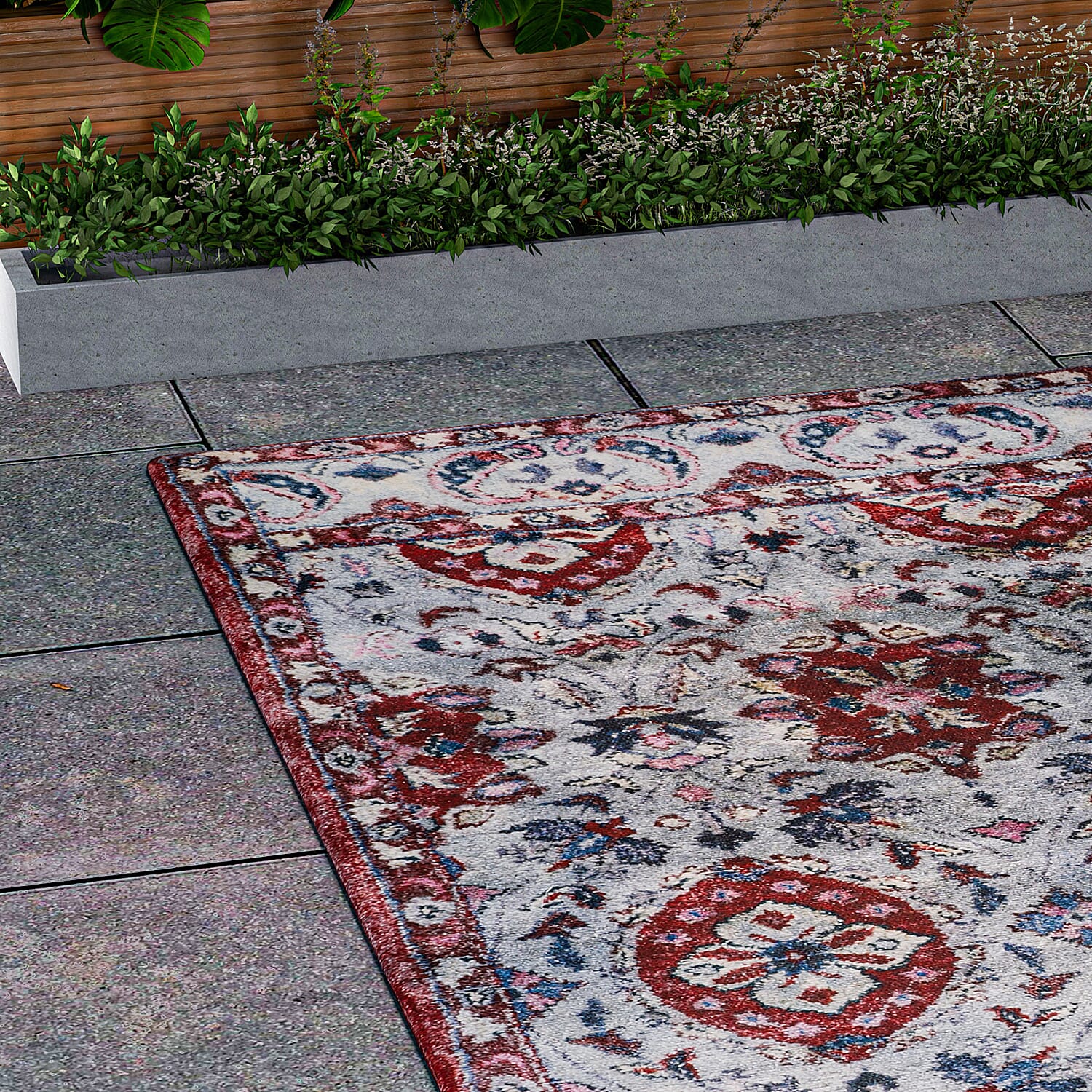 Hand Made 100% Cotton Rug (Size 180x120 cm) - Red &amp; White 7211130 4