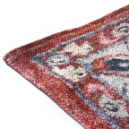 Hand Made 100% Cotton Digital Printed Rug (Size 180x120 cm) - Red - White