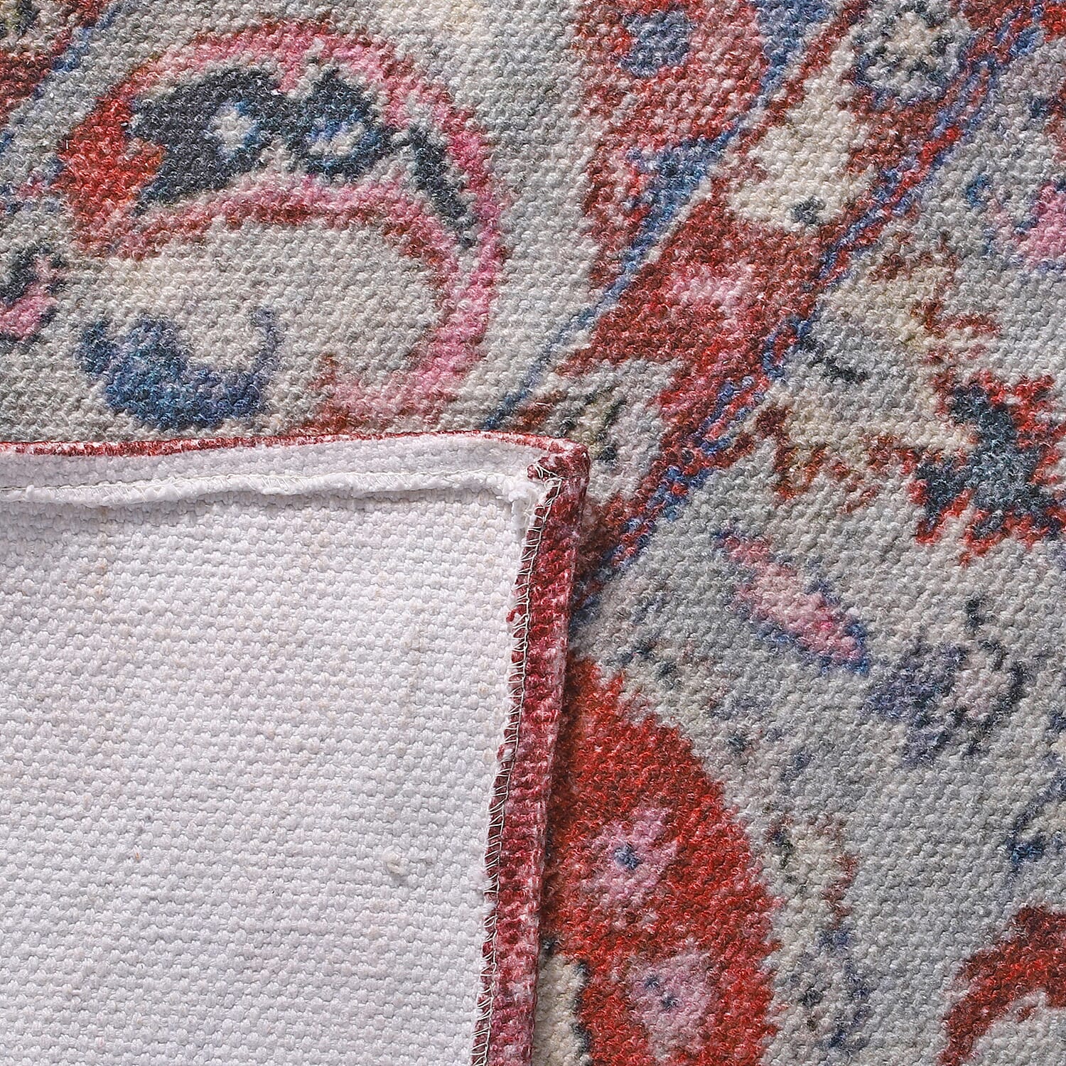 Hand Made 100% Cotton Rug (Size 180x120 cm) - Red &amp; White 7211130 9
