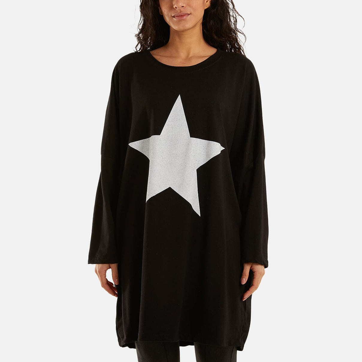 NOVA OF LONDON Foil Star Side Pockets Sweatshirt Dress 7730167 0