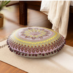 Cotton Floor Cushion with Embroidery - Pom Pom (Size 40x40x10 cm) - Multi