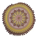 Cotton Floor Cushion with Embroidery - Pom Pom (Size 40x40x10 cm) - Multi