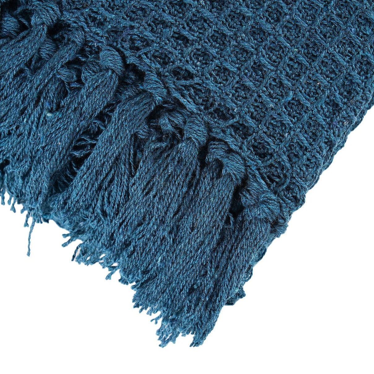 Cotton Honeycomb Throw Blanket (Size 131x120 Cm) - Navy 8857752 4