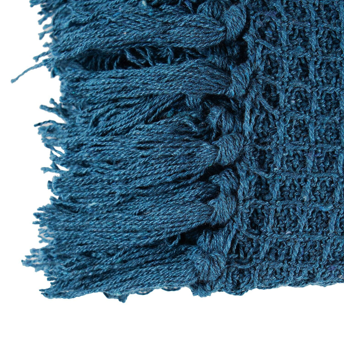 Cotton Honeycomb Throw Blanket (Size 131x120 Cm) - Navy 8857752 5