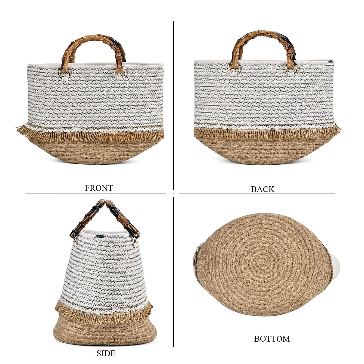 100% Cotton Knitted Summer Picnic Bag - Green 7688613 1