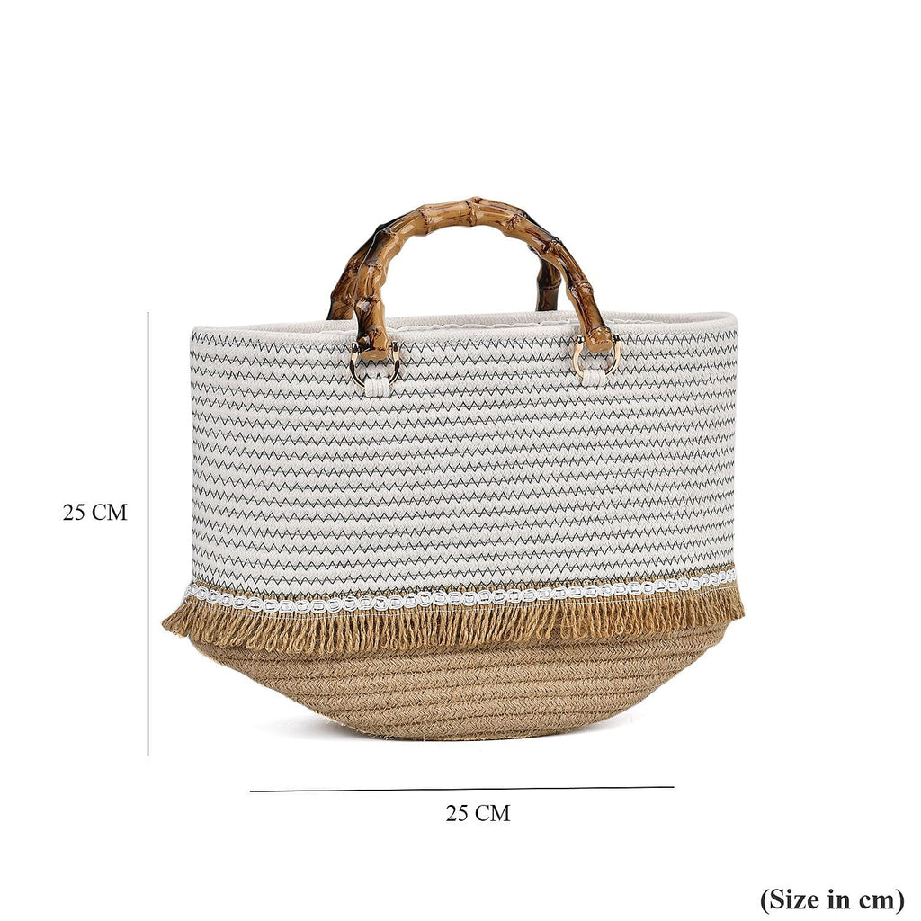 100% Cotton Knitted Summer Picnic Bag - Green
