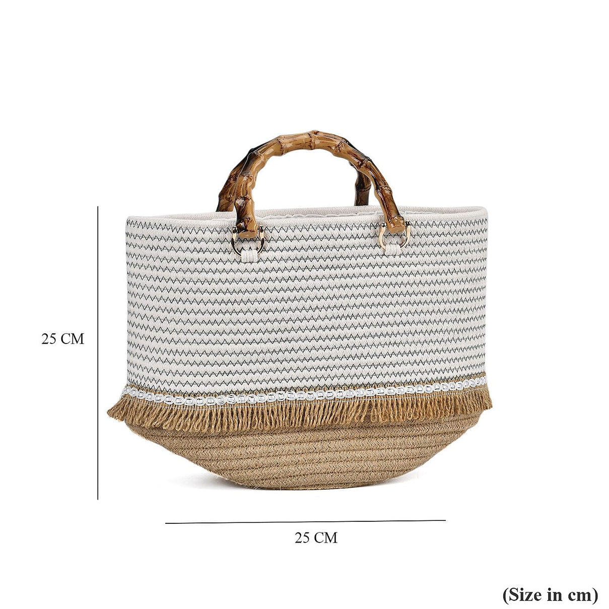 100% Cotton Knitted Summer Picnic Bag - Green 7688613 3