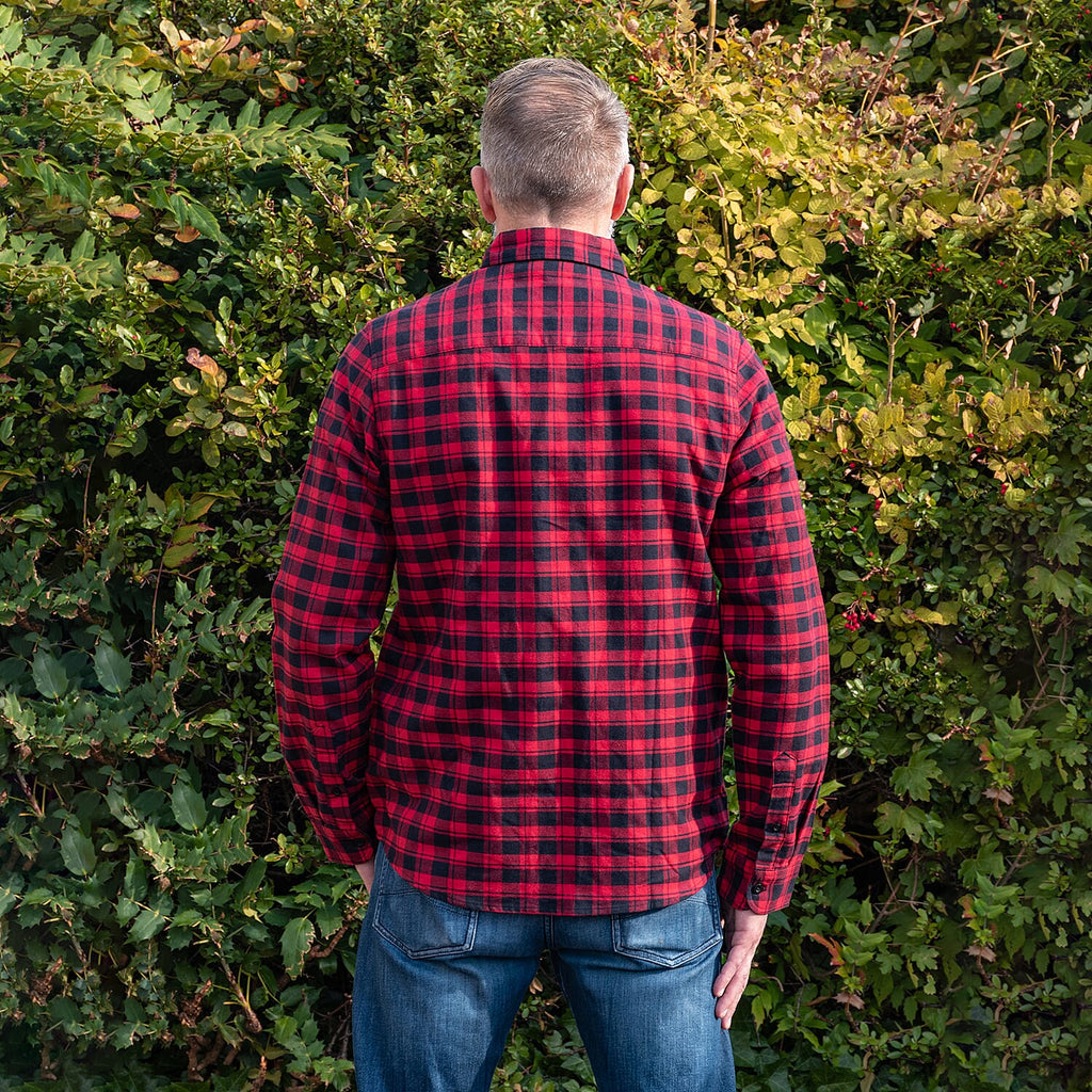 Bellfield 100% Cotton Button Through Flannel Check Shirt (Size L) - Red