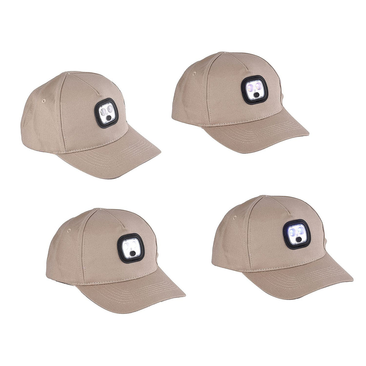 LED Baseball Cap and Bracelet with Compass - Beige 7512733 2