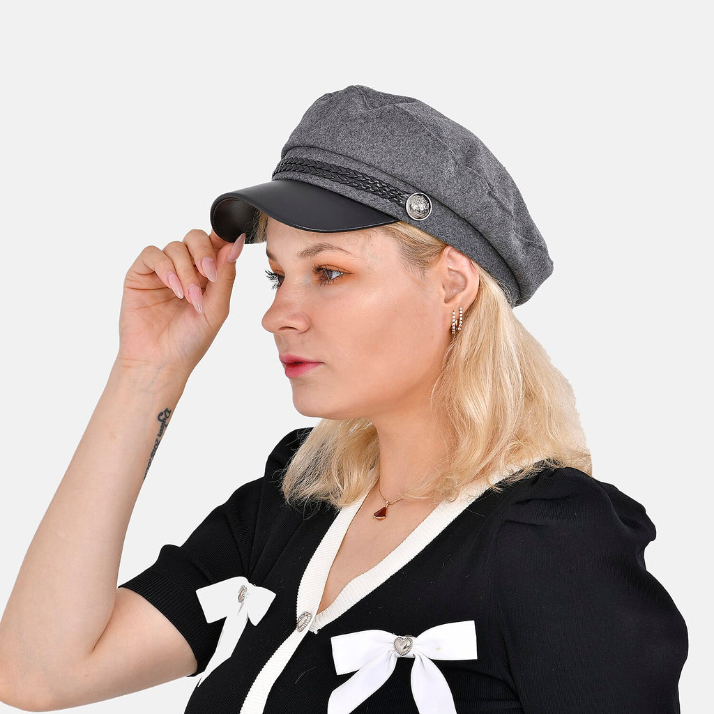 Classic Baker Boy Bretan Hat - Grey