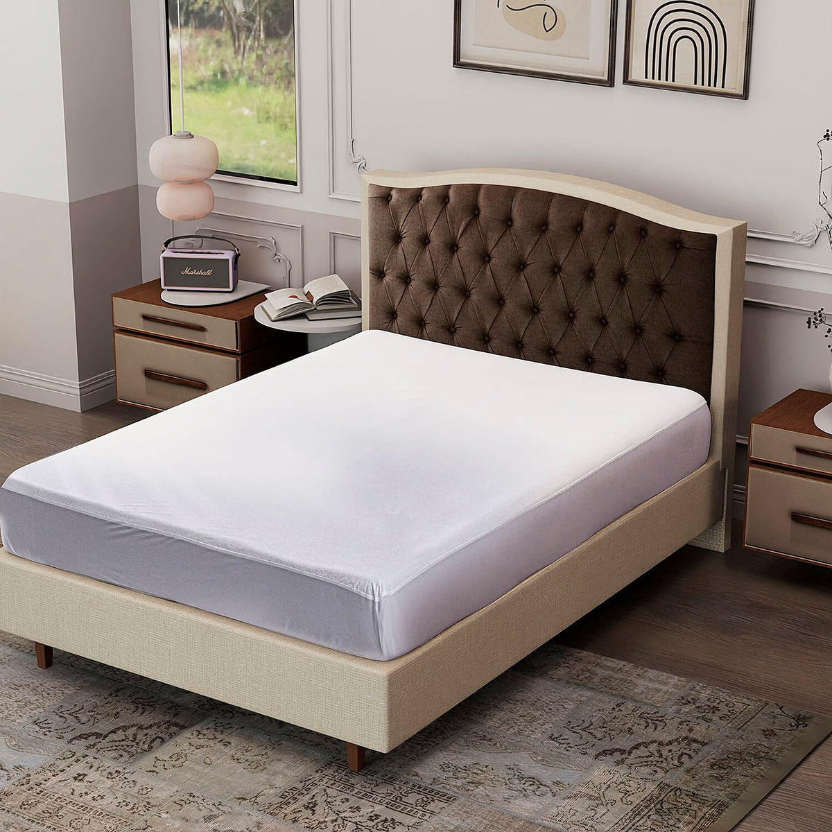 Cotton Terry Waterproof Mattress Protector - White 7832129 0