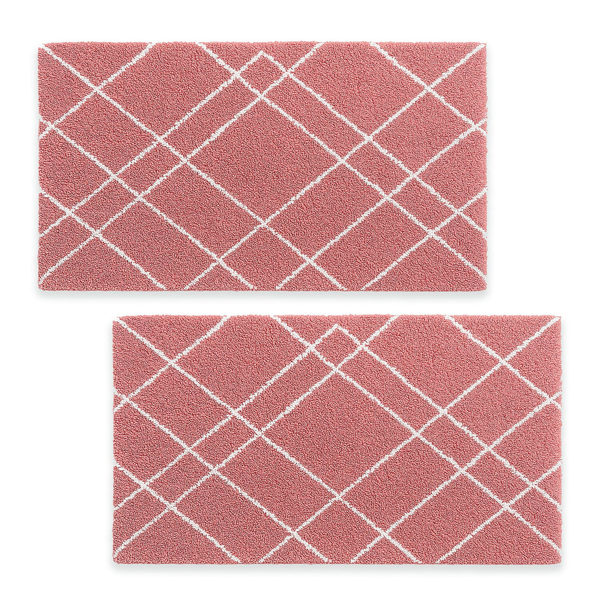 Pack of 2 - Cotton Patterned Mats (Size 45x84 cm) - Pink 8070331 0