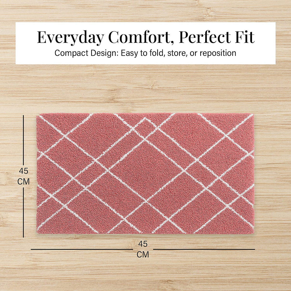 Pack of 2 - Cotton Patterned Mats (Size 45x84 cm) - Pink 8070331 6