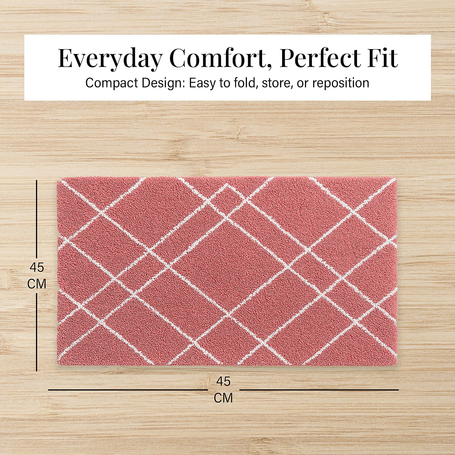 Pack of 2 - Cotton Patterned Mats (Size 45x84 cm) - Pink 8070331 6