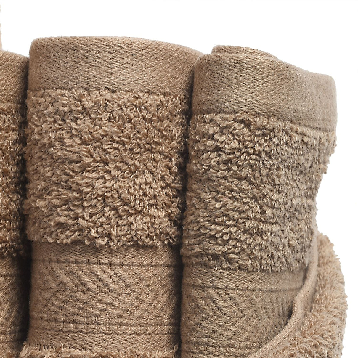 Set of 6 - 100% Cotton Towels - Each of 2 Pieces (Face - 30cm , Hand- 60x40cm , Bath - 140x70cm) - Brown 7576635 7