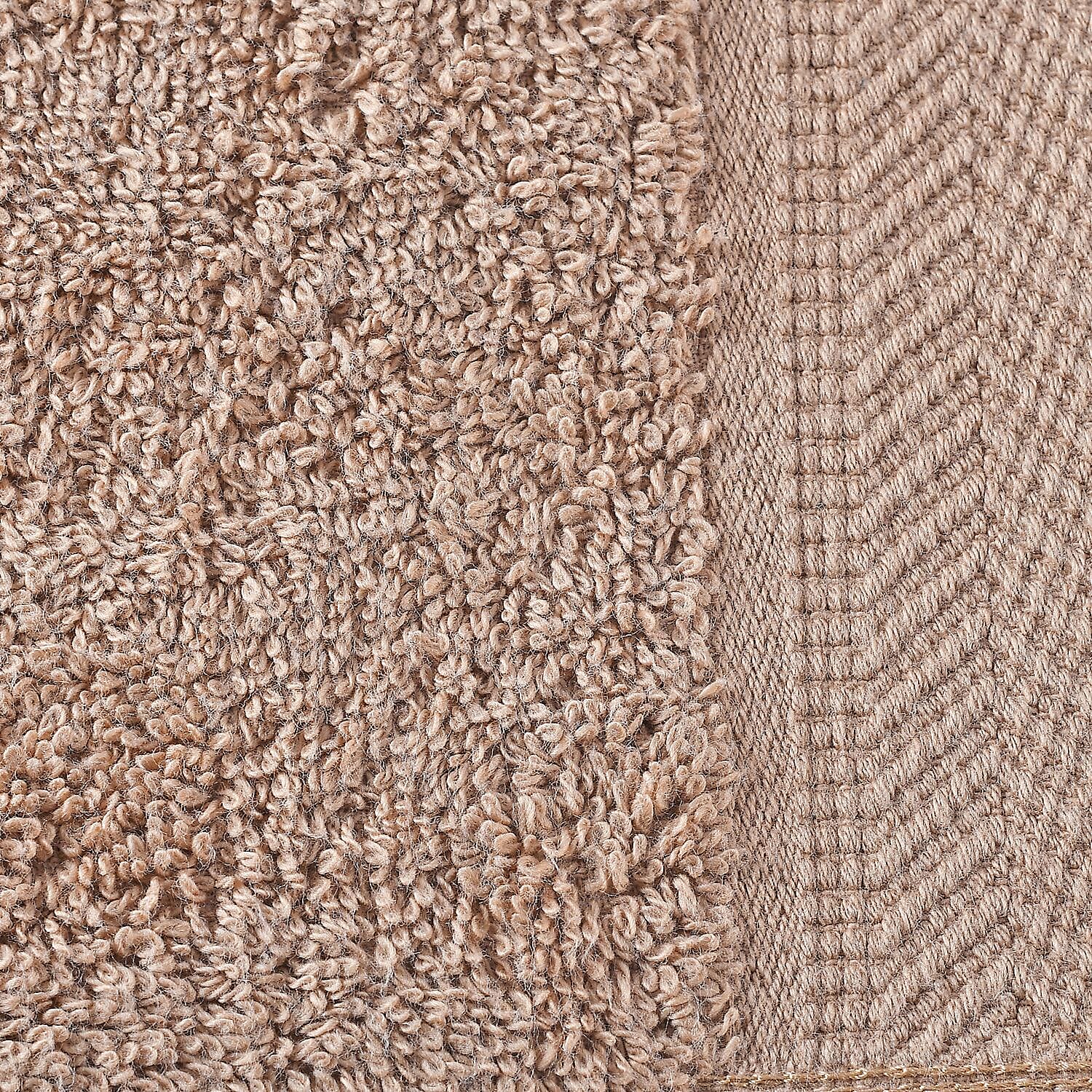 Set of 6 - 100% Cotton Towels - Each of 2 Pieces (Face - 30cm , Hand- 60x40cm , Bath - 140x70cm) - Brown 7576635 8