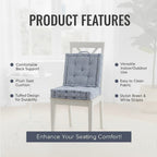 Livmore Set of 2 Cotton Tufted Square Garden Cushions (40 x 40cm) - Blue