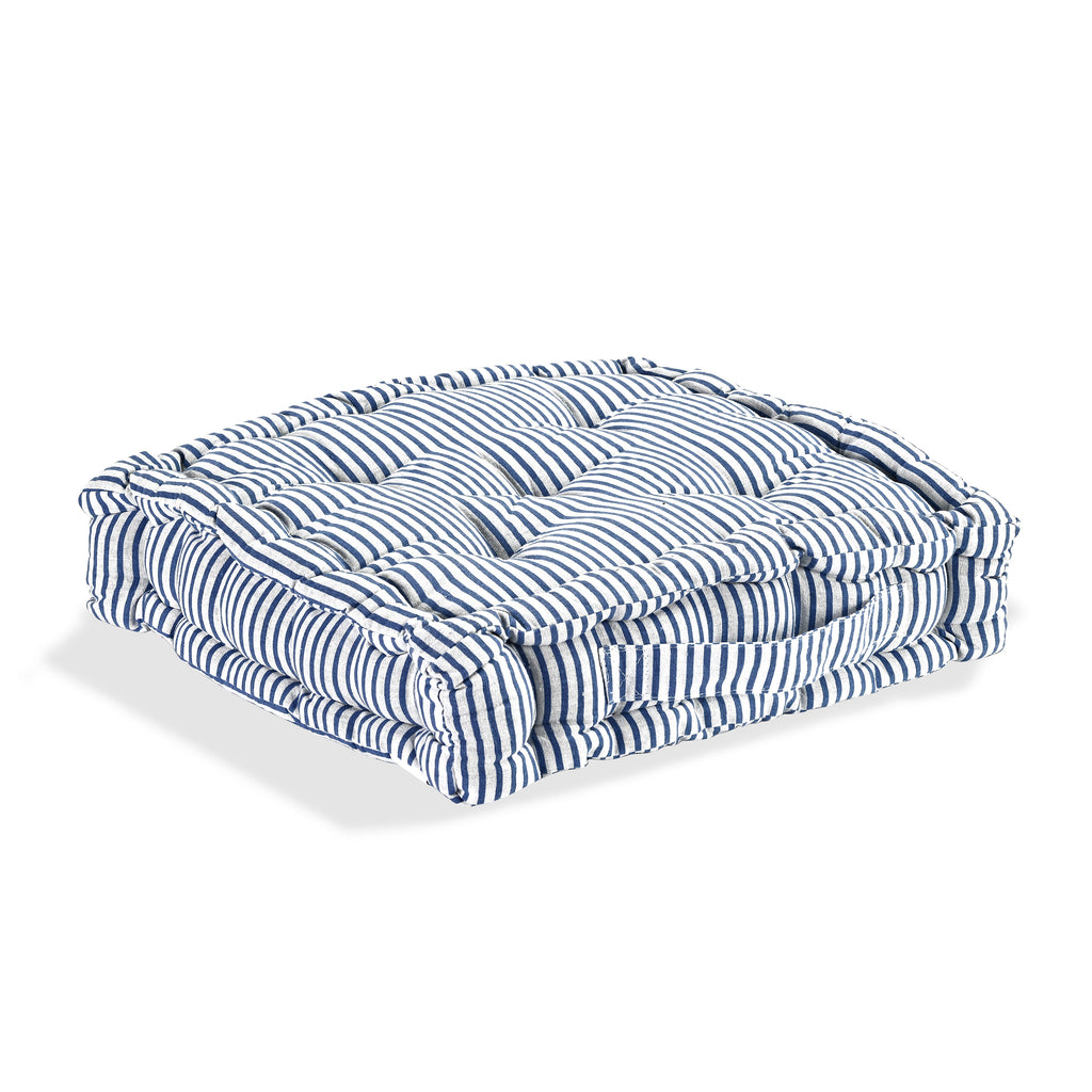 Livmore Set of 2 Cotton Tufted Square Garden Cushions (40 x 40cm) - Blue