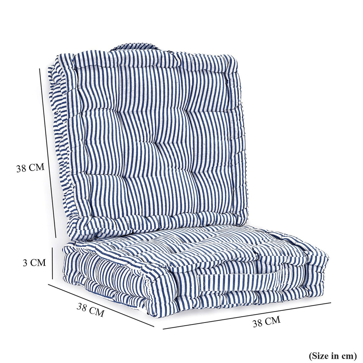 Livmore Set of 2 Cotton Tufted Square Garden Cushions (40 x 40cm) - Blue 8252953 6