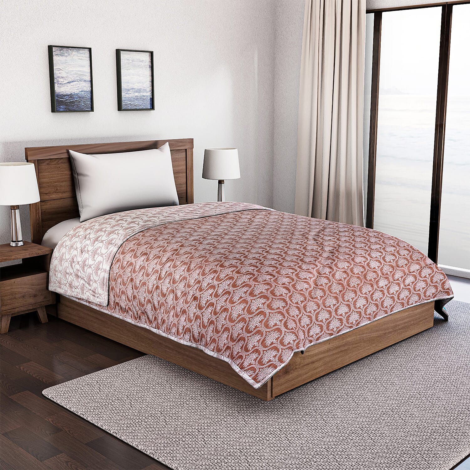Two-Layer Printed Reversible Cotton Throw Blanket 7771347 0