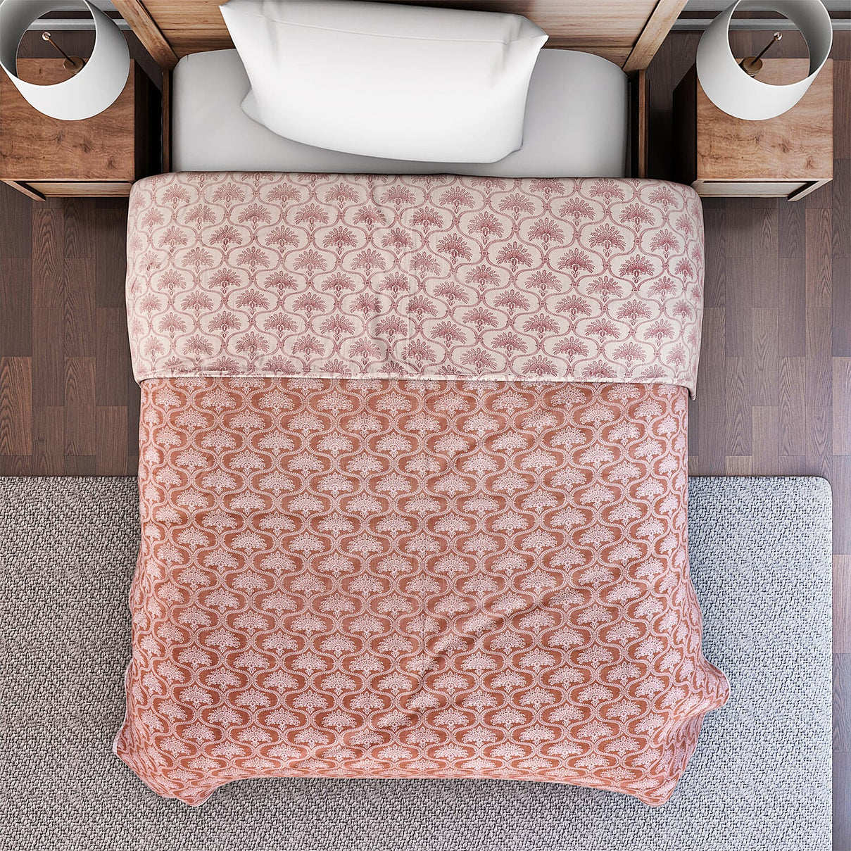 Two-Layer Printed Reversible Cotton Throw Blanket 7771347 2