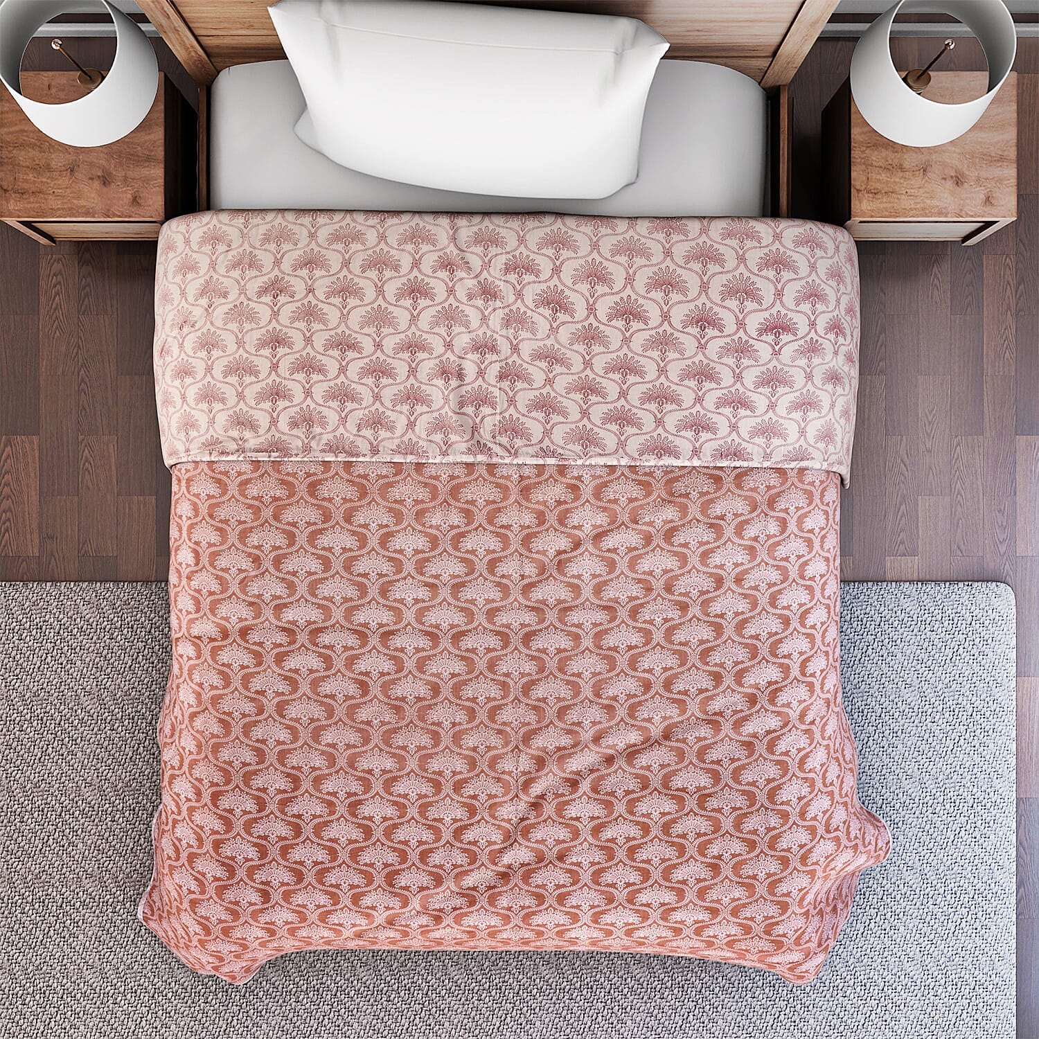 Two-Layer Printed Reversible Cotton Throw Blanket 7771347 2