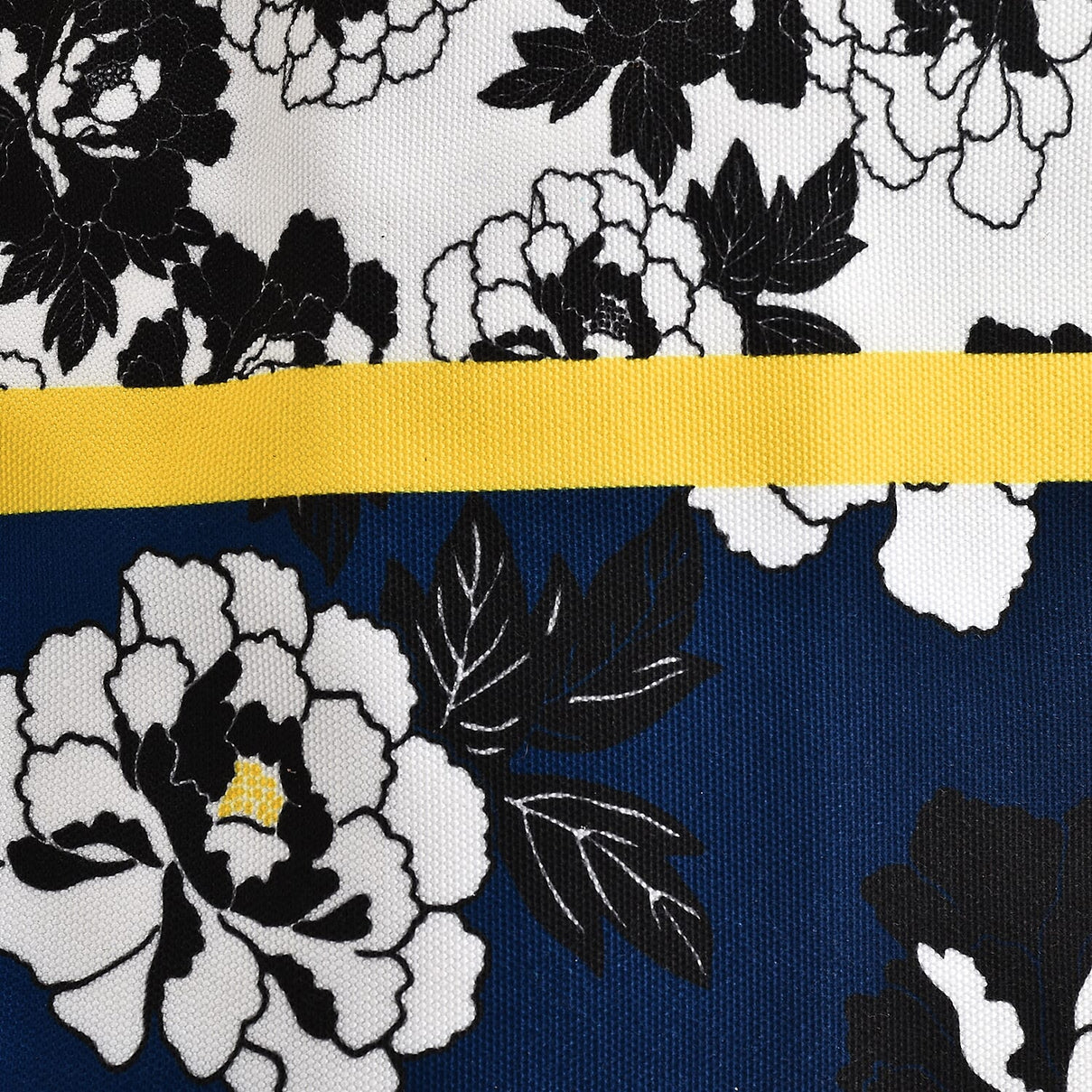 KTD by Kenzo Takada Leather and Cotton Canvas Floral Printed Tote Bag - Navy 7514927 6