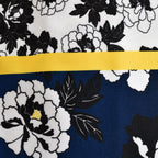 KTD by Kenzo Takada Leather and Cotton Canvas Floral Printed Tote Bag - Blue - White