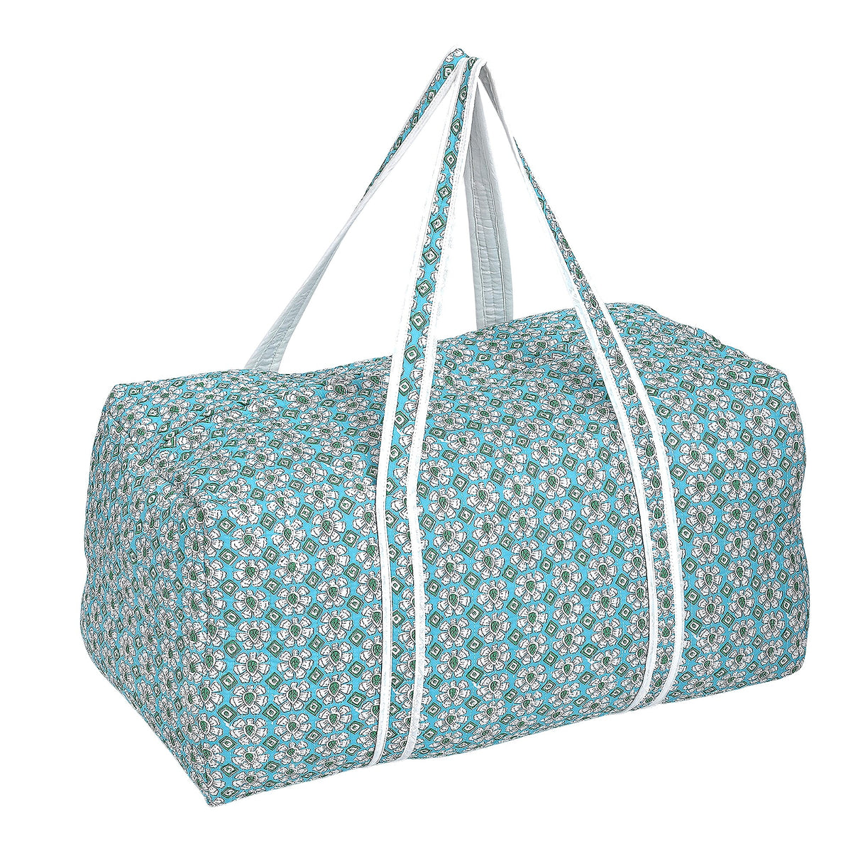 Cotton Quilted Travel Bag with Zipper Closure V32536742 2
